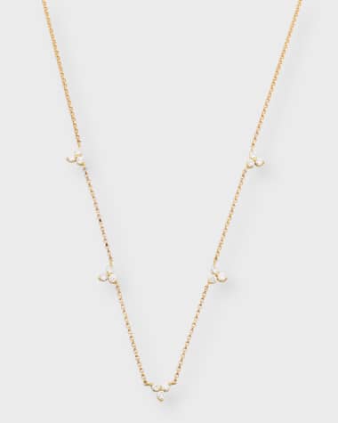 Roberto Coin 3-Diamond Cluster 5-Station Necklace