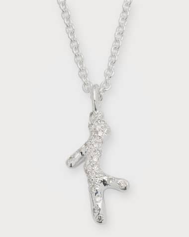 Ippolita Mini Reef Branch Pendant Necklace in Sterling Silver with Diamonds