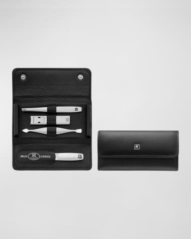 Zwilling Beauty Premium 5-Piece Travel Set with Snap Fastener Case, Black