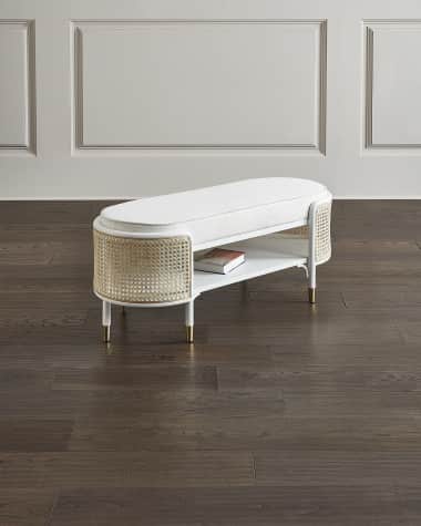 Worlds Away Ava Cane Bench