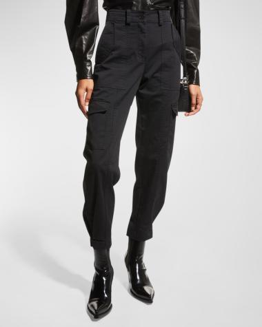 Pantaloni Utility Donna Derek Lam 10 Crosby Neri Misto Cotone Taglia 12