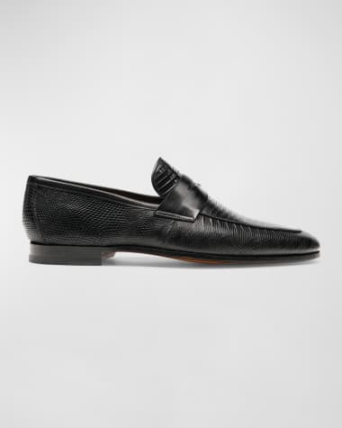 Magnanni Men's Vincente Lizard Penny Loafers