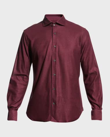 Corneliani Men's Double-Faced Jersey Sport Shirt