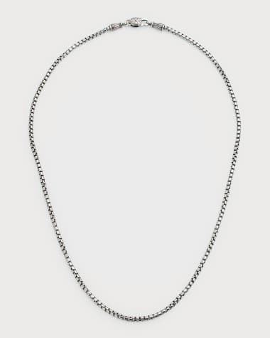 Konstantino Men's Sterling Silver Box Chain Necklace, 3.5mm