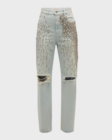Golden Goose Kim Bleached Jeans with Crystals