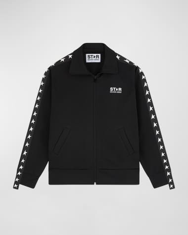 Golden Goose Grosgrain-Trim Tech Jersey Track Jacket