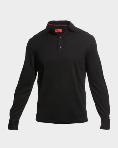 Isaia Men's Wool Evening Polo Shirt