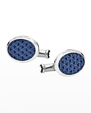 Montblanc Men's Meisterstück Oval Steel Lacquer Cufflinks