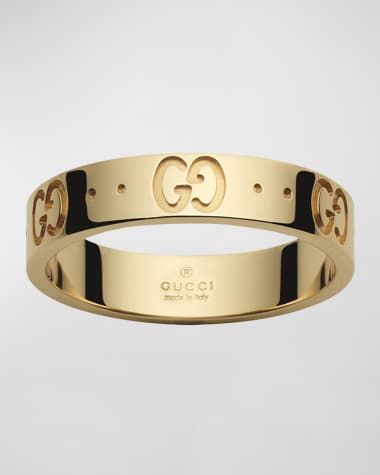 Gucci Icon GG Thin Band Ring in 18K Gold, Size 6-7.5