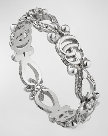 Gucci Flora Rng in White Gold and Demi Pave Diamonds