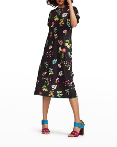 Cynthia Rowley Raya Floral-Print Midi Tee Dress