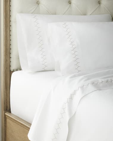 John Robshaw Stitched 300 Thread Count Queen Sheet Set