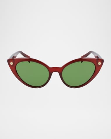 Lanvin Dramatic Plastic Cat-Eye Sunglasses