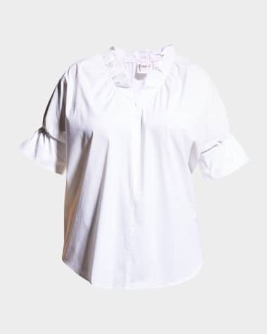 Finley Plus Size Crosby Solid Ruffle Shirt