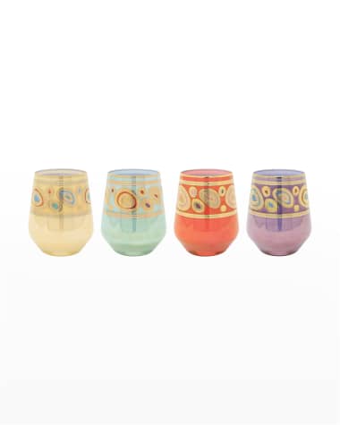 Vietri Regalia Assorted Stemless Wine Glasses, Set of 4