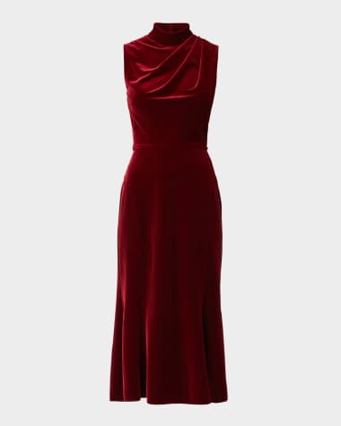 Shoshanna Audrey Sleeveless Velvet Dress