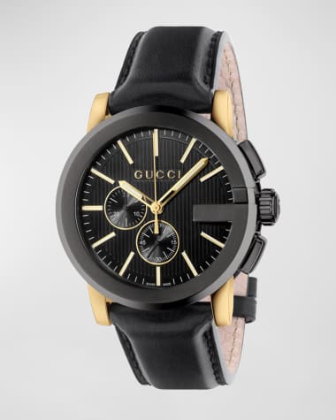 Gucci 44mm G-Chrono Leather Watch