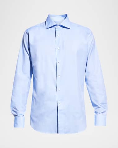 Canali Men's Wrinkle-Resistant Solid Dress Shirt