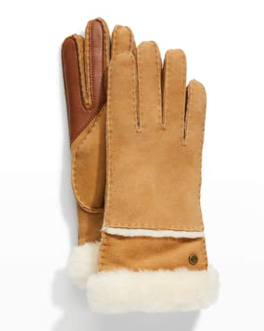 UGG Seamed Touchscreen Shearling-Lined Gloves