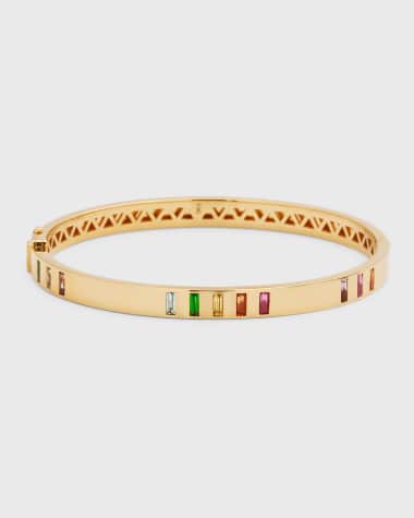 Harwell Godfrey 18K Baguette Sapphire Bangle Bracelet