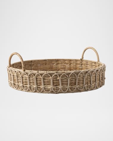 Juliska Provence Rattan 16" Circle Tray - Whitewash