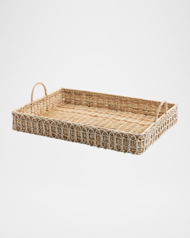 Juliska Provence Rattan 22.5" Rectangular Tray - Whitewash