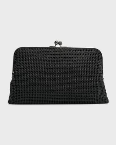 Whiting & Davis Dimple Embellished Mesh Clutch Bag