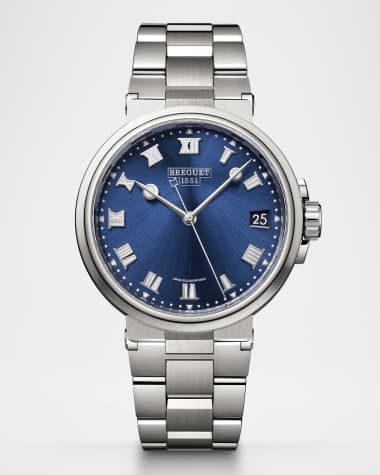 Breguet 40mm Titanium Marine Automatic Blue Dial Watch with Bracelet Strap