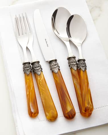 Neiman Marcus Napoleon 20-Piece Flatware Set, Amber Marble