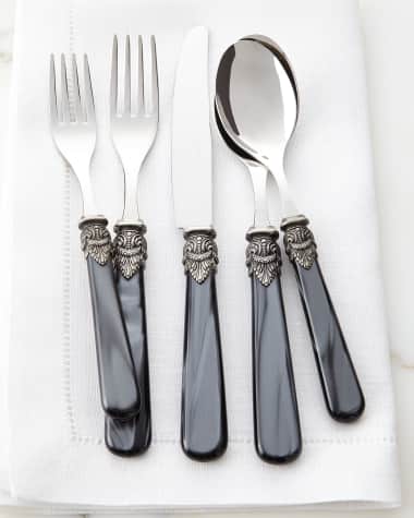 Neiman Marcus Napoleon 20-Piece Flatware Set, Black Pearl