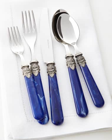 Neiman Marcus Napoleon 20-Piece Flatware Set, Blue Marble
