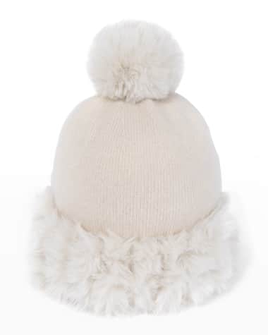 Pia Rossini Bailey Knit Beanie w/ Faux Fur-Trim