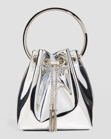 Jimmy Choo Bon Bon Mirror Fabric with Metal Handle