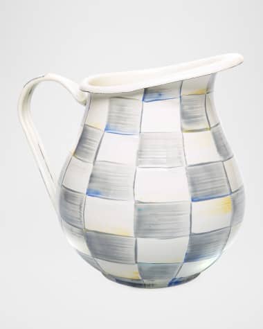 MacKenzie-Childs Sterling Check Pitcher - 3 Qt.
