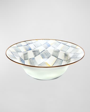 MacKenzie-Childs Sterling Check Serving Bowl