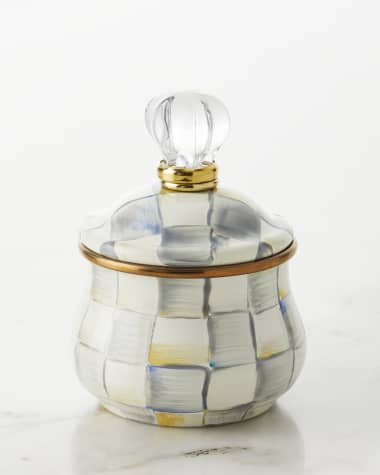 MacKenzie-Childs Sterling Check Lidded Sugar Bowl