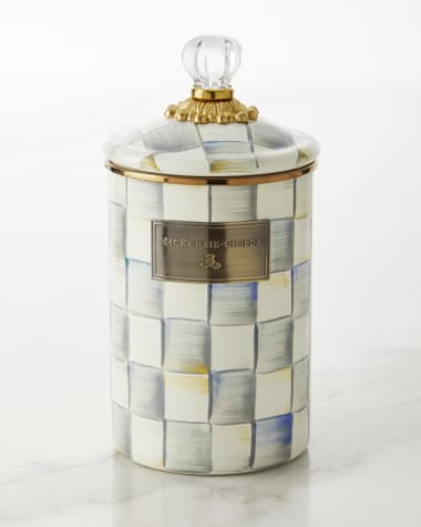 MacKenzie-Childs Sterling Check Large Canister
