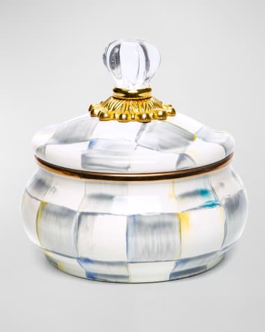 MacKenzie-Childs Sterling Check Squashed Pot
