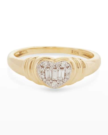 STONE AND STRAND Heart Of The Matter Pinky Signet Ring, Size 2.5-4