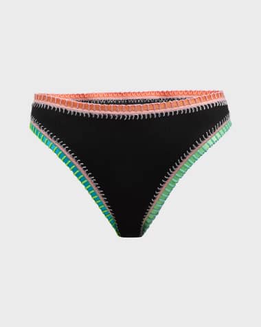 Platinum Inspired by Solange Ferrarini Exposed-Trim High-Waist Bikini Bottoms