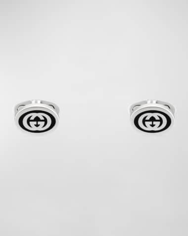 Gucci Men's Interlocking G-Logo Sterling Silver Cufflinks