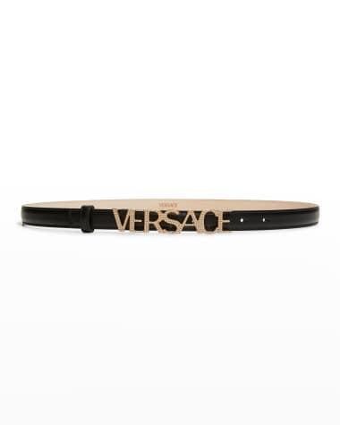 Versace Logo-Embellished Skinny Belt