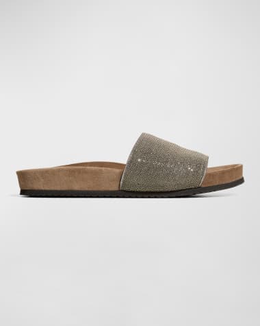Brunello Cucinelli Monili Band Flat Pool Sandals