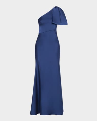 Sachin & Babi Aubrey Bias-Cut Satin Crepe Gown
