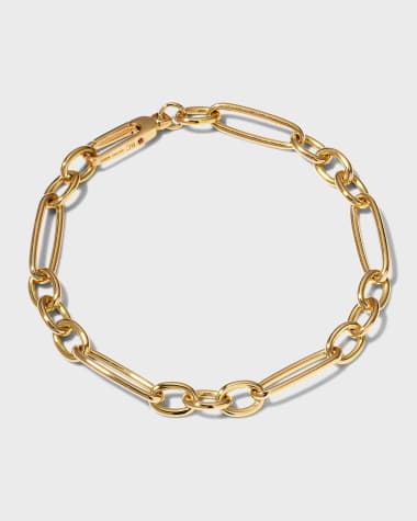 Roberto Coin Yellow Gold Alternating Long and Short Oval Link Bracelet