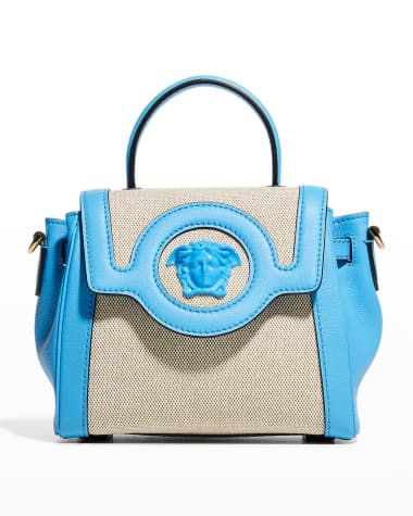 Versace La Medusa Mini Rainbow Python Top-handle Bag in Blue