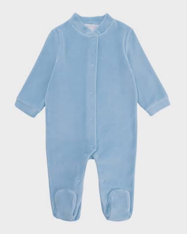Marie Chantal Girl's Velour Golden Angel Wing Footie Pajamas, Size Newborn-18M