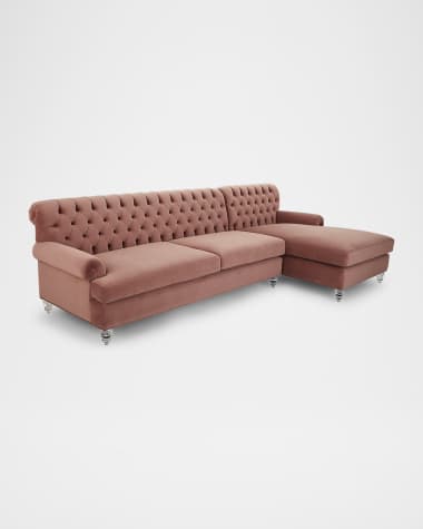 Haute House Abbey Velvet 2-Piece Sectional