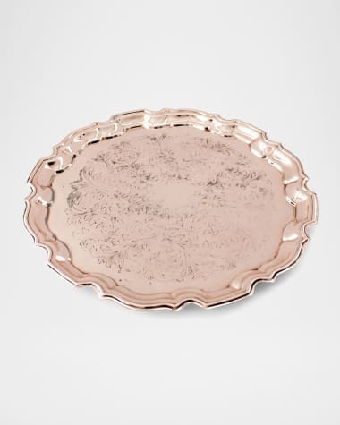 Coppermill Kitchen Antique French Chased Tray, Late 19th Century