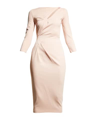 Giorgio Armani Asymmetric Twist-Keyhole Jersey Midi Dress
